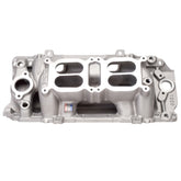 فتحة هواء مزدوجة رباعية الدورات في الدقيقة من Edelbrock Manifold BB Chevy Oval Port